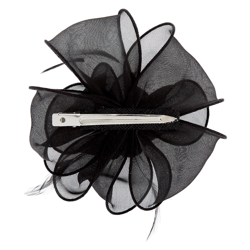 Chiffon Hair Fascinator Black