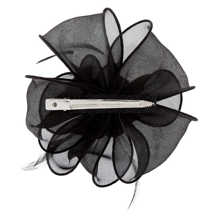 Chiffon Hair Fascinator - Black,