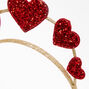 Red Glitter Hearts Crown Headband,