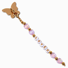 Gold-tone Butterfly &amp; Lilac Bow Sticker Charm,