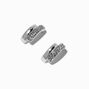 Silver-tone Crystal Double Decker Stud Earrings,