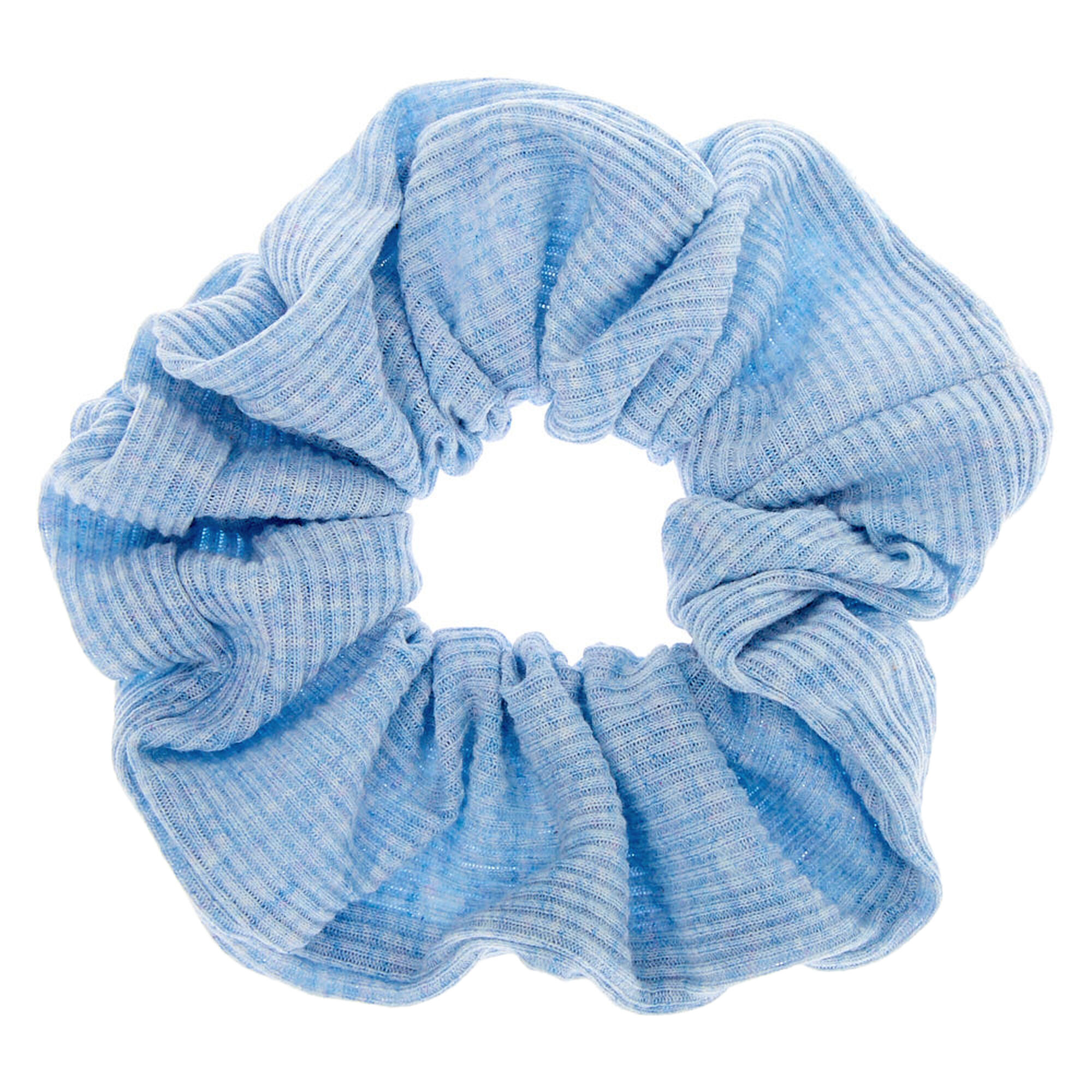 View Claires Medium Ribbed Hair Scrunchie Dusty Bracelet Blue information