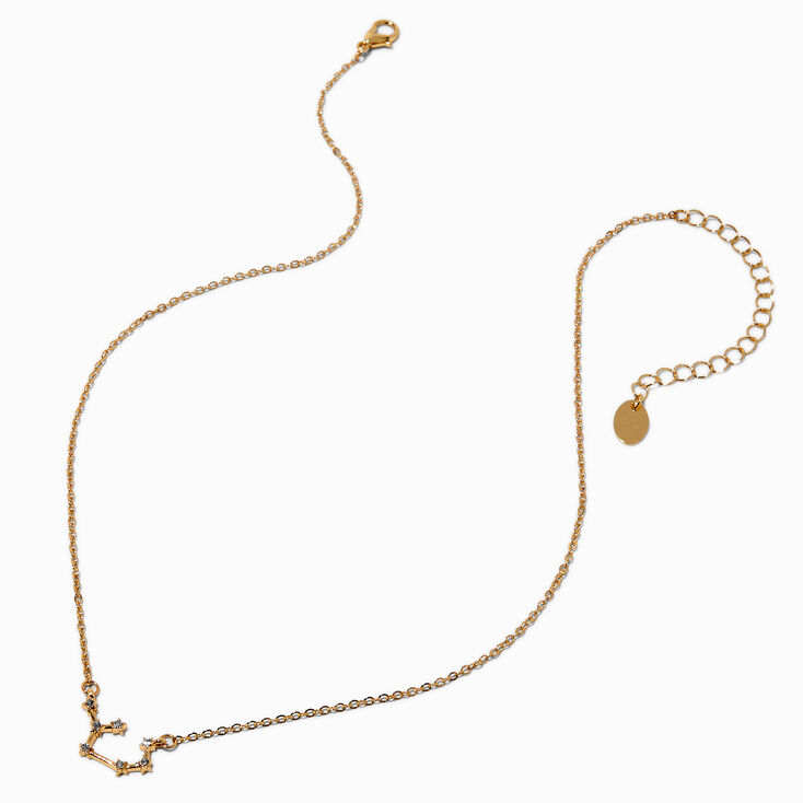 Gold-tone Zodiac Constellation Pendant Necklace - Sagittarius ,