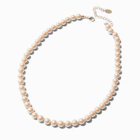Classic 8MM Blush Pink Pearl Necklace,