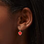 Red Enamel Heart 0.5&quot; Drop Earrings,