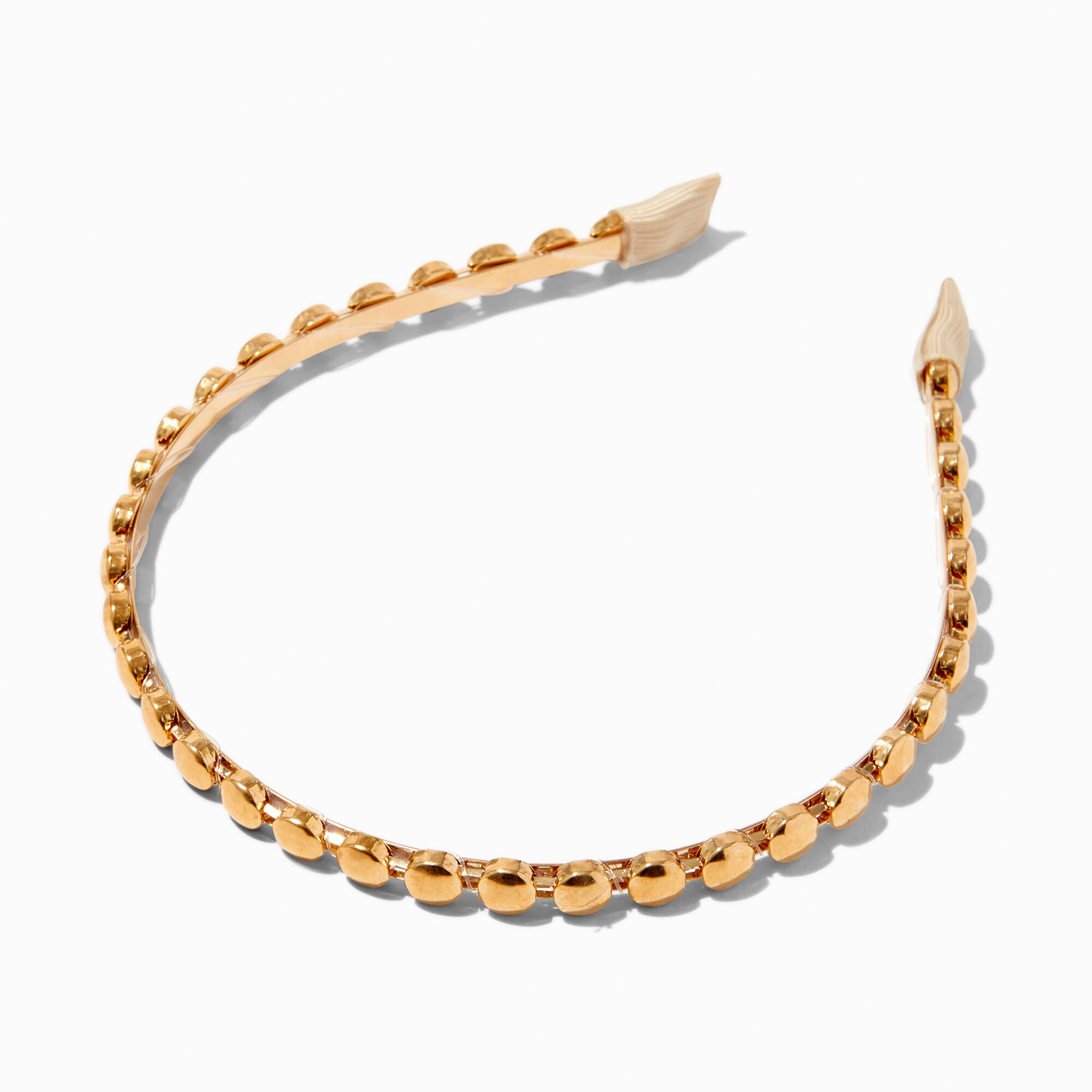 Gold Button Metal Headband,