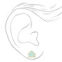 Gold Lotus Flower Stud Earrings - Mint,