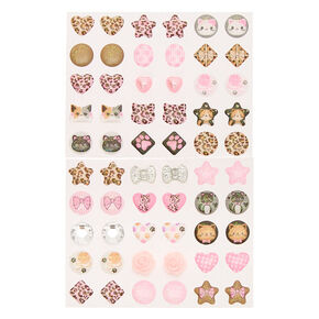 Claire&#39;s Club Cheetah Print Stick-On Earrings - 30 Pack,
