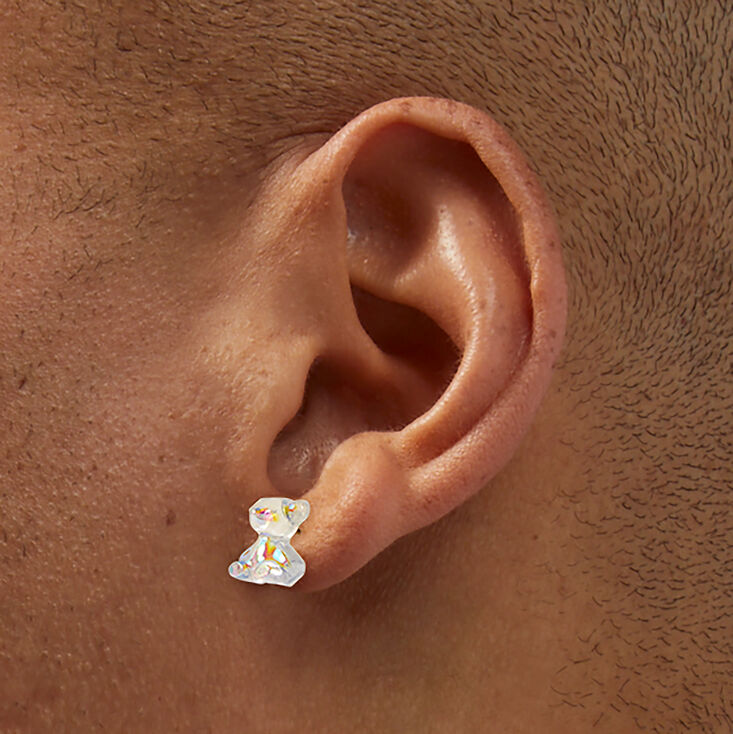Holographic Teddy Bears Stud Earrings,