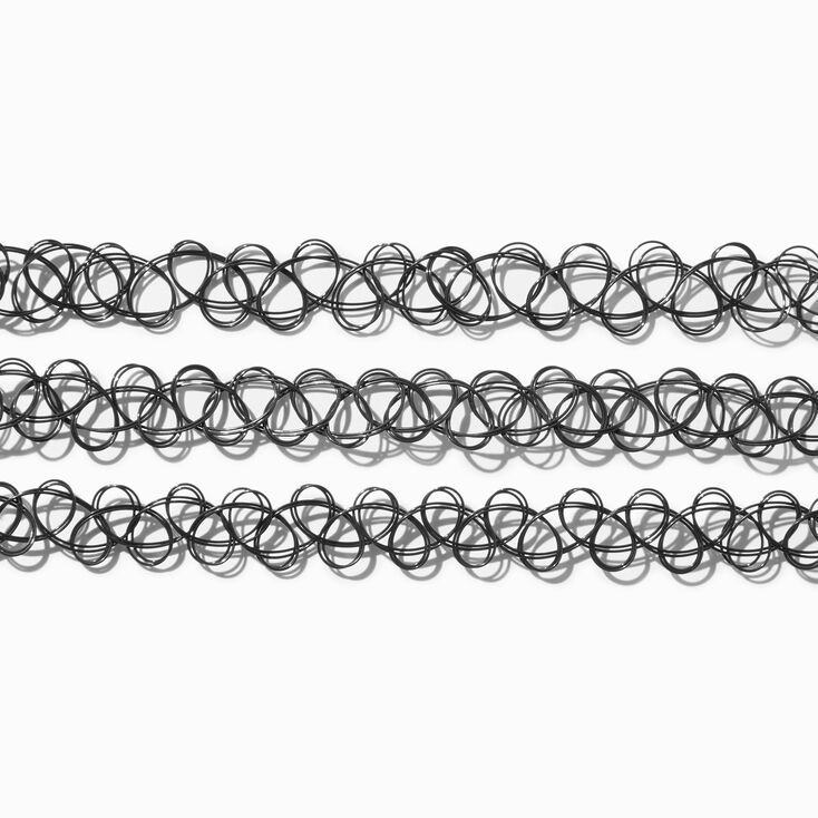 Black Tattoo Choker Necklaces - 3 Pack,