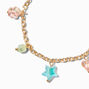 Gold-tone Uptown Iridescent Charm Bracelet Set - 2 Pack,