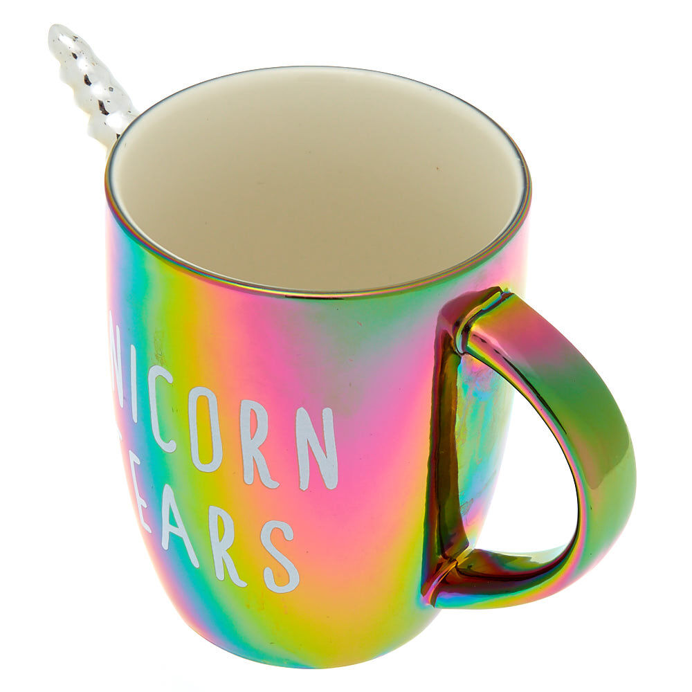 Metallic Ceramic Unicorn Tears Mug - Rainbow,