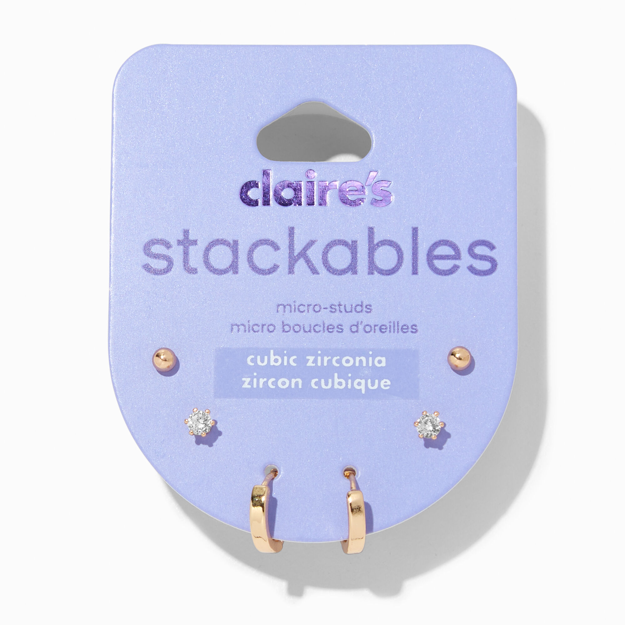Gold tone Earring Stackables Set 3 Pack