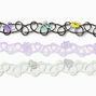 Heart, Butterfly, &amp; Flower Tattoo Stretch Bracelets - 3 Pack,