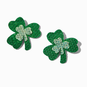 St. Patrick&#39;s Day Crystal Shamrock Hair Clips - 2 Pack,