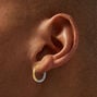 Mixed Metal Titanium Two-Tone 12MM Hoop Earrings ,