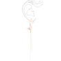 Gold 5.5&quot; Butterfly Linear Drop Earrings,