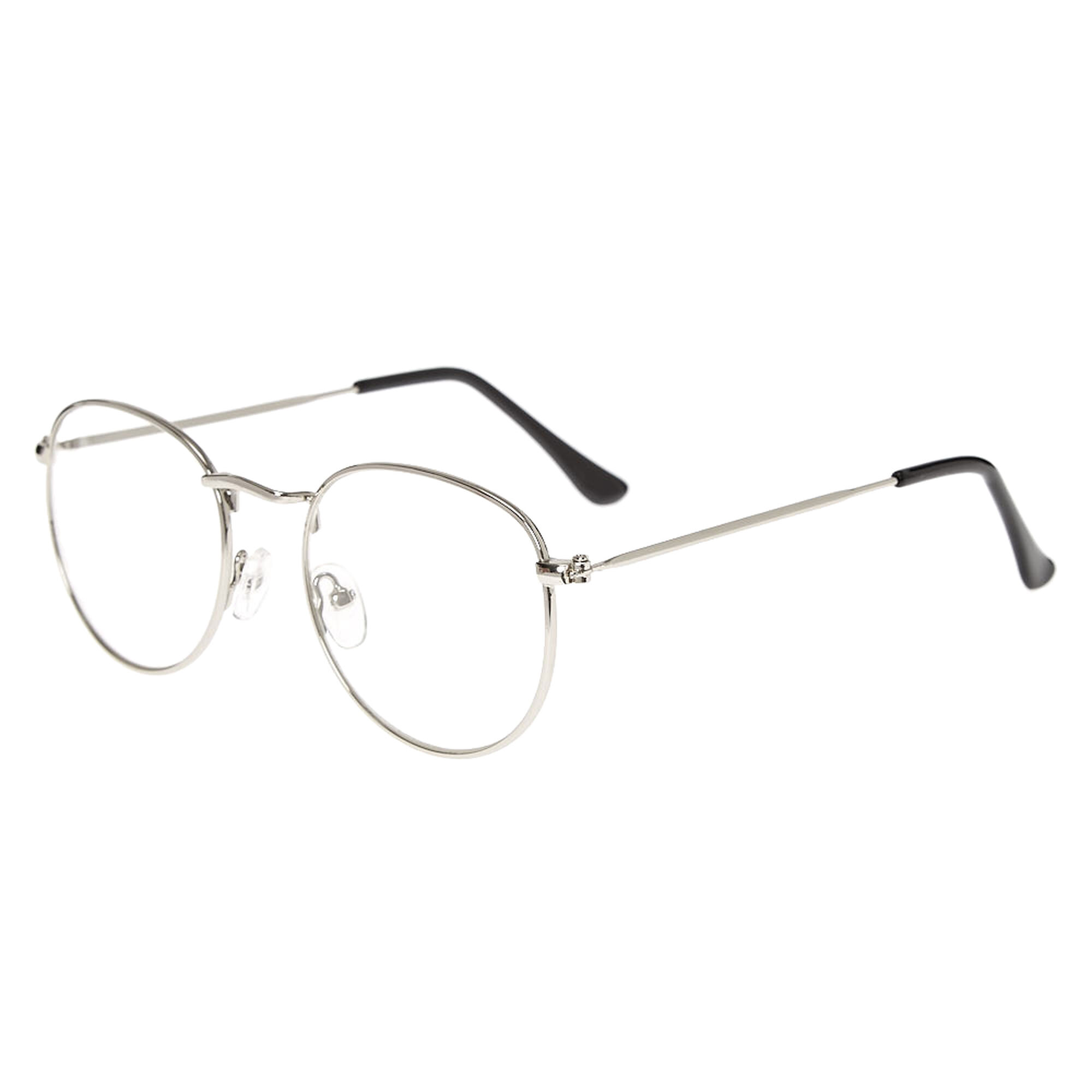 View Claires Round Clear Lens Frames Silver information