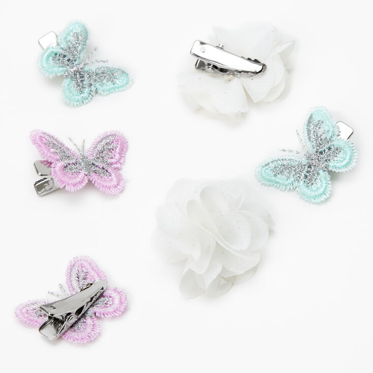 Claire&#39;s Club Butterfly Chiffon Hair Clips - 6 Pack,