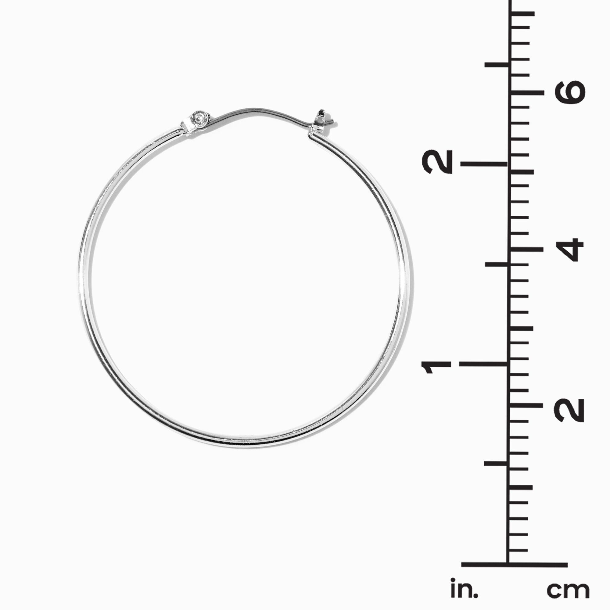 Silver-tone 40mm Hoop Earrings