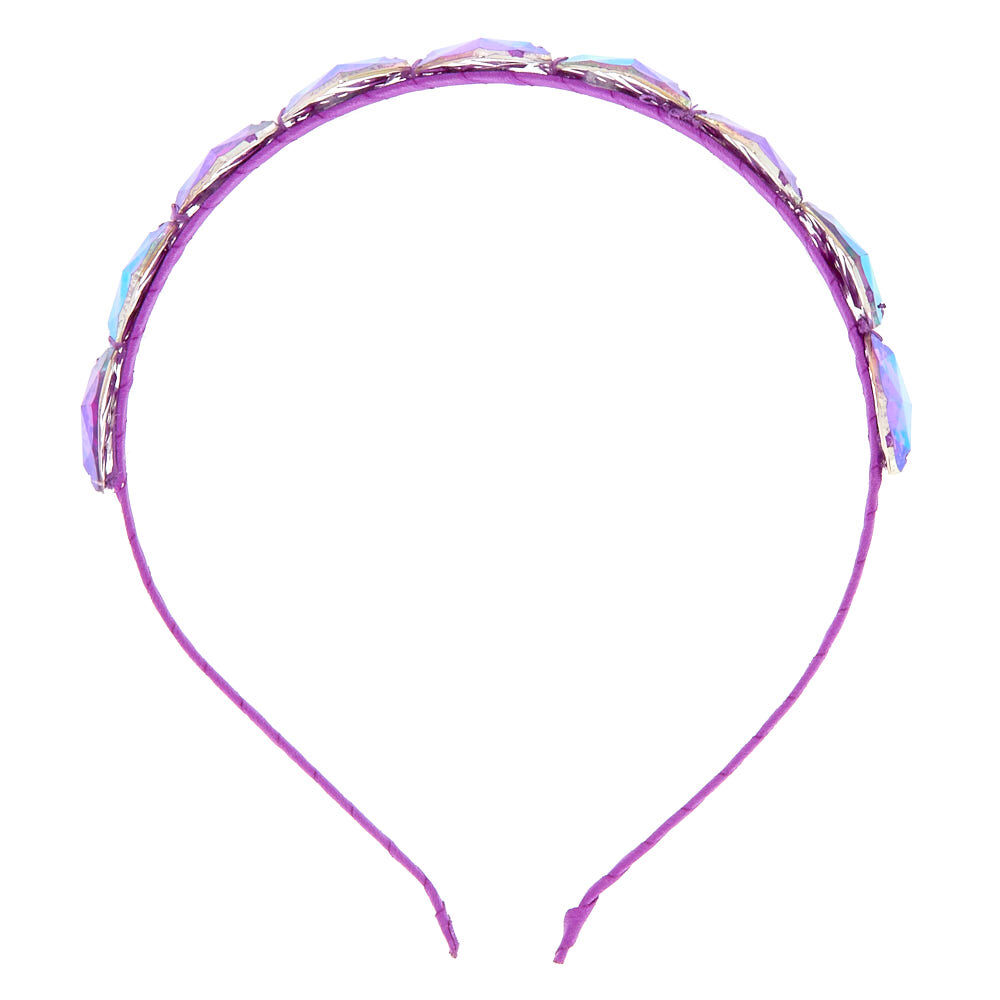 Serre-tête violet à pierre d'imitation,