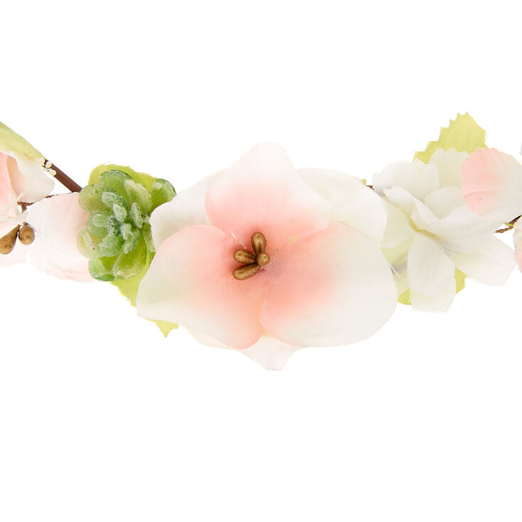 Pastel Flower Crown Headwrap - Pink,