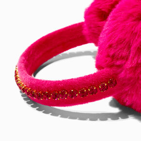Hot Pink Furry Ear Muffs,