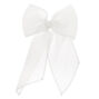 Pleated Chiffon Hair Bow Clip - White,