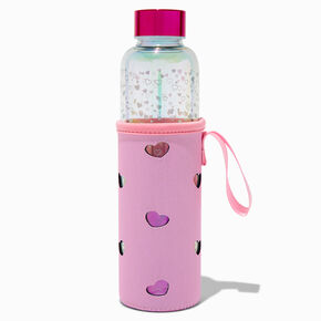 Heart Glass Water Bottle with Sleeve,