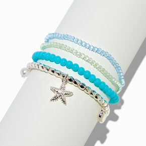 Turquoise Mermaid Stretch Bracelets - 4 Pack,