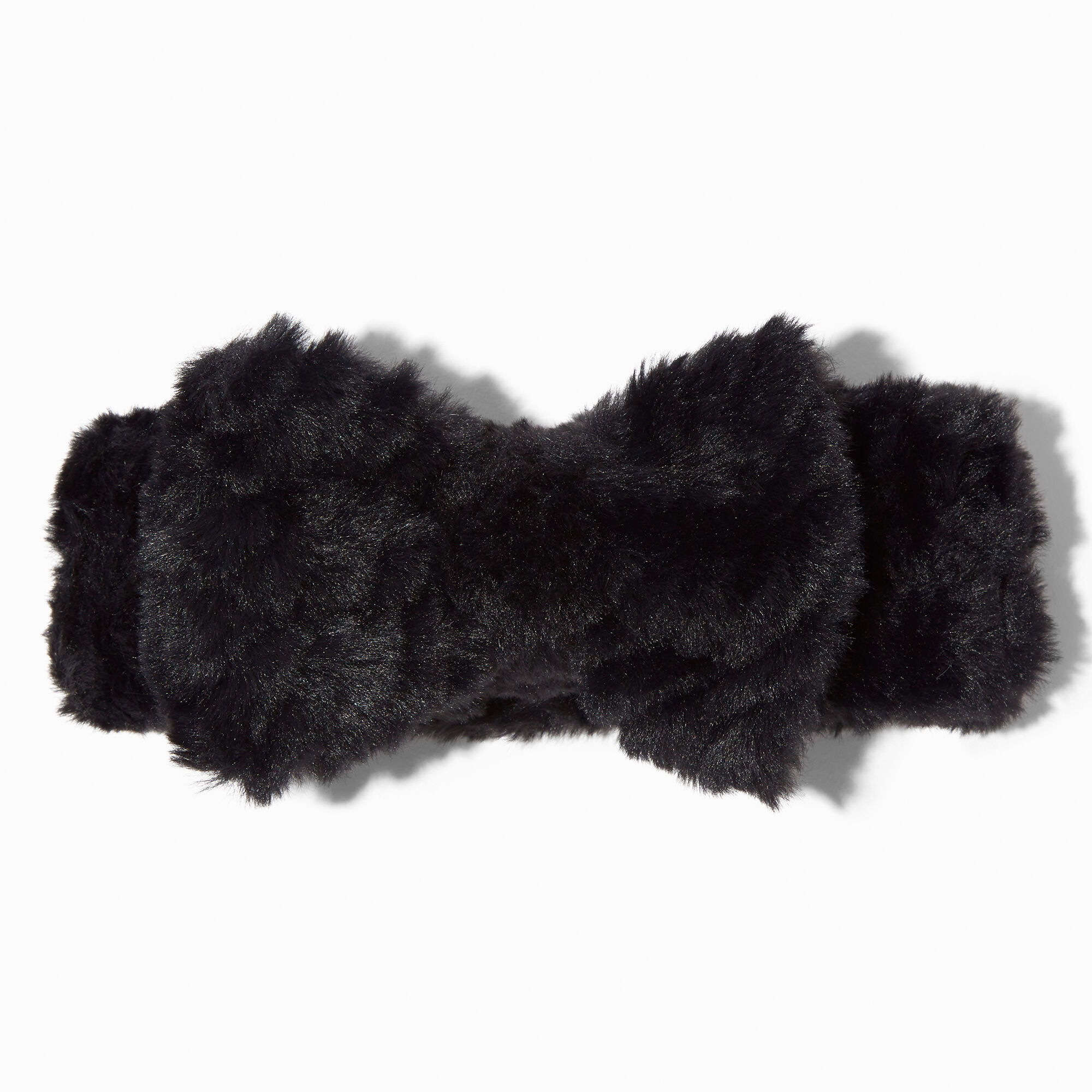 Black Furry Makeup Bow Headwrap