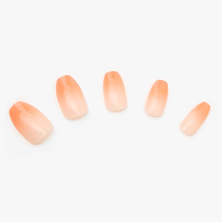 Peach Ombre Coffin Faux Nail Set - 24 Pack,