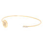 Gold Initial Cuff Bracelet - W,