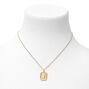 Gold Initial Rectangle Medallion Pendant Necklace - J,