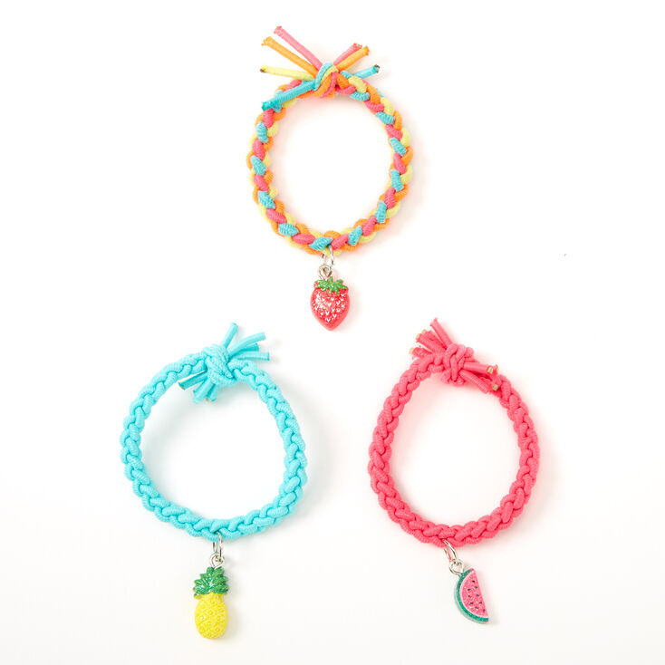 Claire's Bracelets élastiques tressés fruits estivaux Claire's Club - Lot de 3