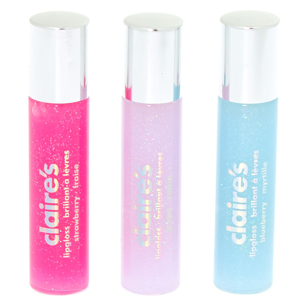 Rainbow Poop Emoji Mini Flavoured Lip Gloss Set, 3 Pack,