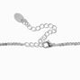 Silver-tone Rhinestone Heart Pendant Choker Necklace ,