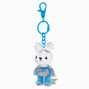 Porte-cl&eacute;s &agrave; paillettes rempli d&rsquo;eau lapin bleu,