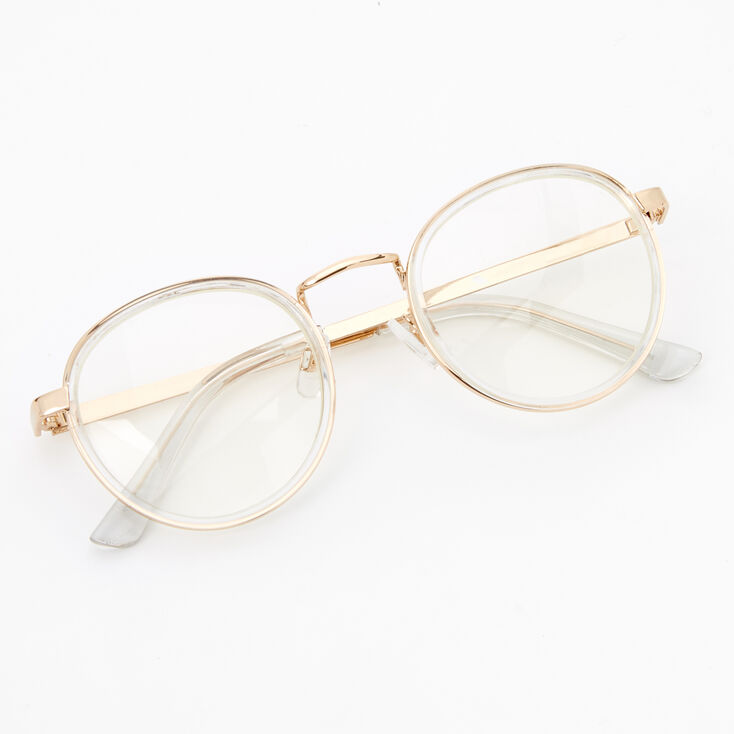 Gold Round Clear Lens Frames,