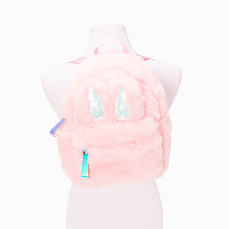 UNDER ONE SKY Bunny Rabbit Ears Crown MINI BACKPACK White Pink Zipper Vegan