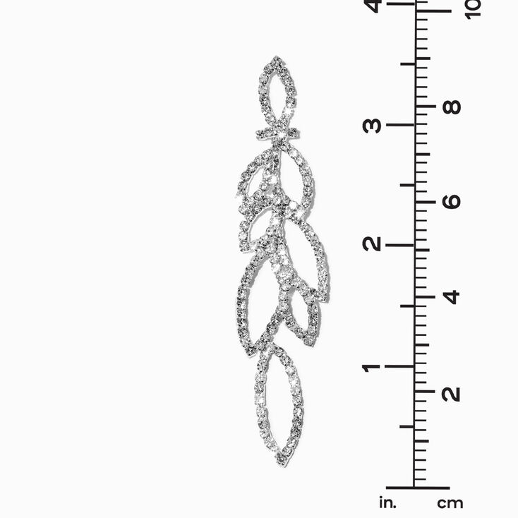 Pendantes lin&eacute;aires 9&nbsp;cm feuilles de strass,