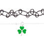 Silver Shamrock Choker Necklaces - 2 Pack,