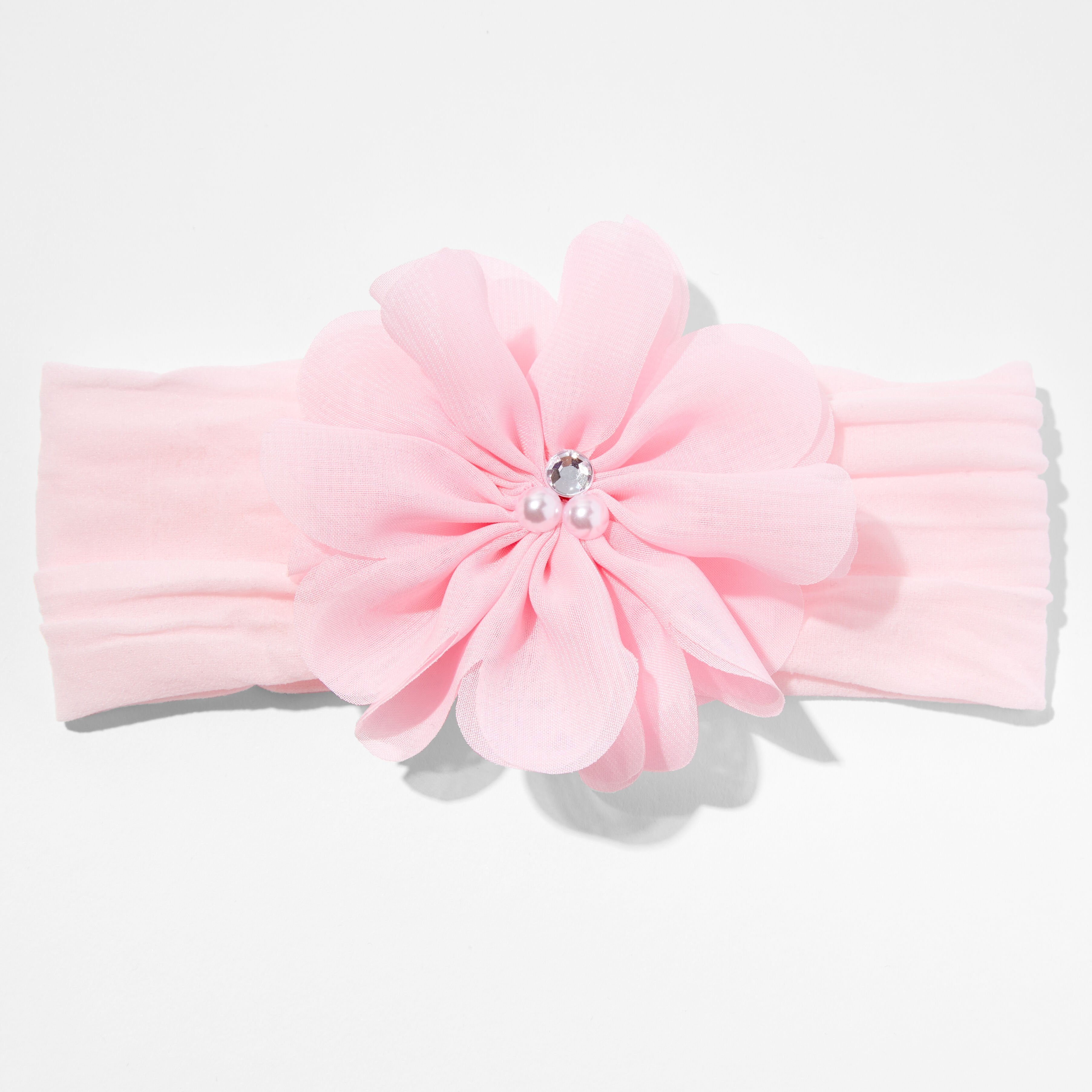 Claire's Club Chiffon Flower Headwrap - Pink,