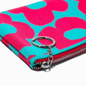 Pink &amp; Blue Groovy Flower Catchall Clutch,