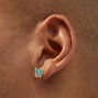 Crystal Coloured Butterfly Stud Earrings - 9 Pack,