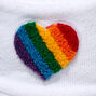 Rainbow Stripe Heart White Terry Bucket Hat,