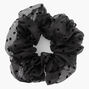 Giant Sheer Polka Dot Hair Scrunchie - Black,