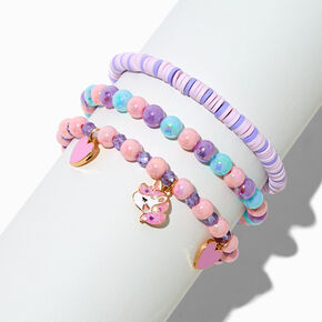 Claire&#39;s Club Pastel Unicorn Heishi Beaded Stretch Bracelets - 3 Pack,