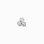 Silver-tone 22G Tri-Ball Crystal Nose Stud,