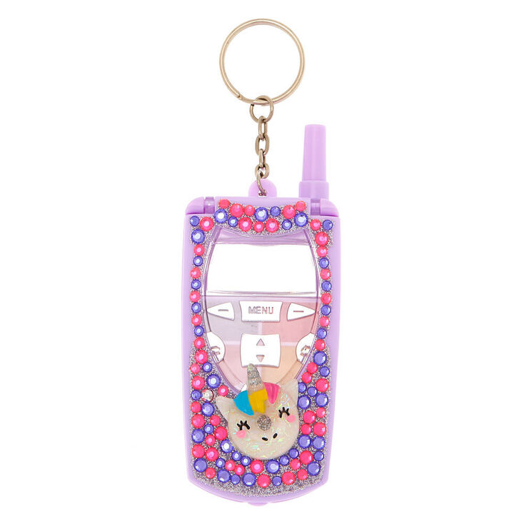 Unicorn Donut Bling Flip Phone Lip Gloss Set - Purple,